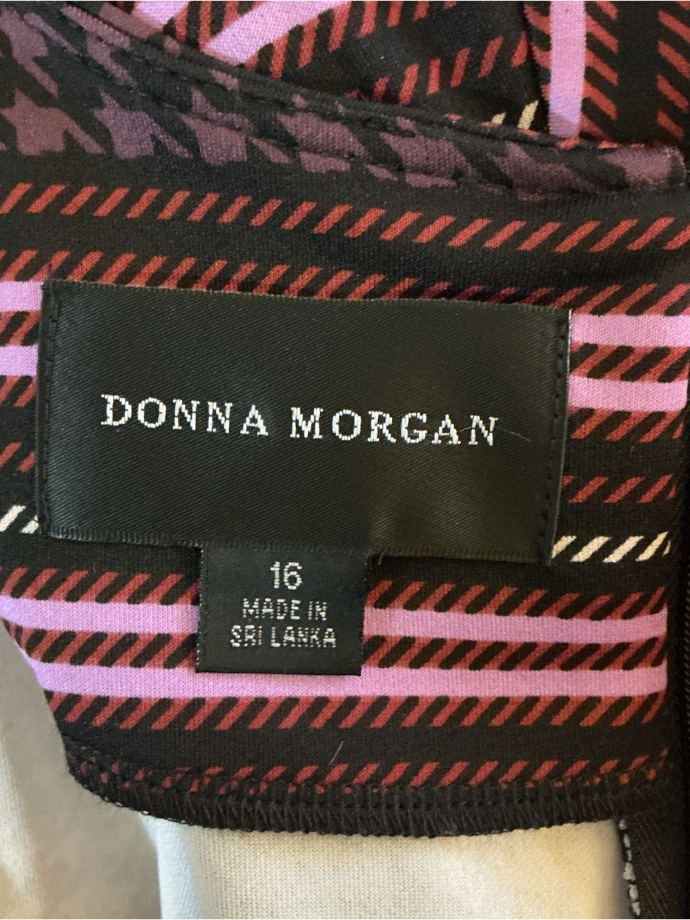 Donna Morgan NWT Size 16 Multicolor Plaid Stripe Long Sleeve Dress - Picture 6 of 11